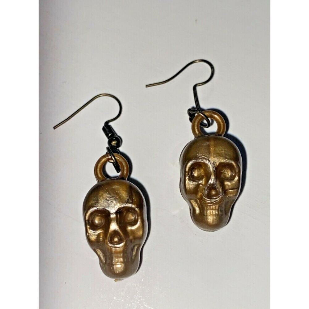 New from Vintage Mini Bronze Skull Cracker Jack Charms Costume Jewelry C9